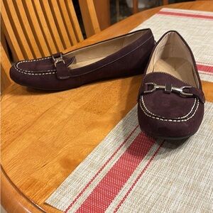 Liz Claiborne Women's Brown Suede Slip-On Loafers